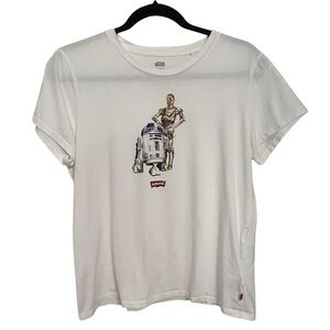 Levi's x Star Wars R2D2 & C3PO White Graphic Tee Size Large